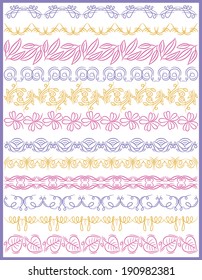 Set of Lace Paper with flower, vector