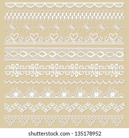 Set of lace ribbons - for design and scrapbook - in vector