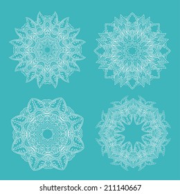 Set of lace round patterns. Vector art