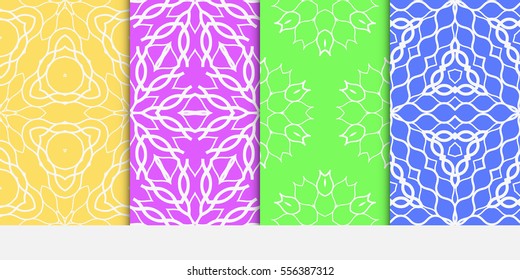 set of Lace seamless pattern. floral ornament. Creative Vector illustration. for design invitation, background, wallpaper