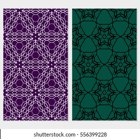 set of Lace seamless pattern with floral ornament. Vector illustration. for design invitation, background, wallpaper
