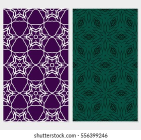 set of Lace seamless pattern with floral ornament. Vector illustration. for design invitation, background, wallpaper