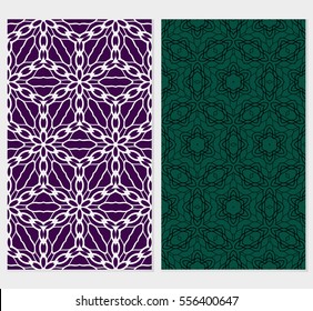 set of Lace seamless pattern with floral ornament. Vector illustration. for design invitation, background, wallpaper
