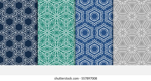 set of Lace seamless pattern. floral ornament. Creative Vector illustration. for design invitation, background, wallpaper