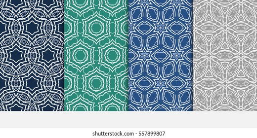 set of Lace seamless pattern. floral ornament. Creative Vector illustration. for design invitation, background, wallpaper