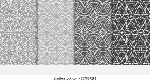 set of Lace seamless pattern with floral ornament. Creative Vector illustration. grey color for design invitation, background, wallpaper set of Lace seamless pattern with floral ornament. Creative Vector illustration. grey color for design invitation, background, wallpaper