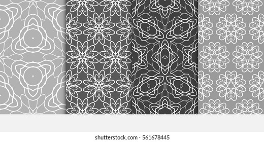 set of Lace seamless pattern. floral ornament. Creative Vector illustration. for design invitation, background, wallpaper, fabric, decor