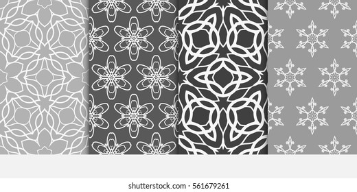 set of Lace seamless pattern. floral ornament. Creative Vector illustration. for design invitation, background, wallpaper, fabric, decor
