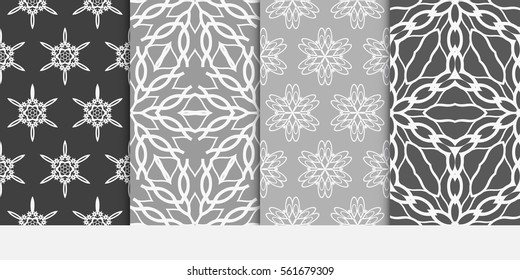 set of Lace seamless pattern. floral ornament. Creative Vector illustration. for design invitation, background, wallpaper, fabric, decor