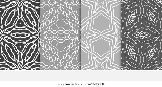 set of Lace seamless pattern. floral ornament. Creative Vector illustration. for design invitation, background, wallpaper