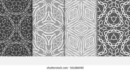 set of Lace seamless pattern. floral ornament. Creative Vector illustration. for design invitation, background, wallpaper