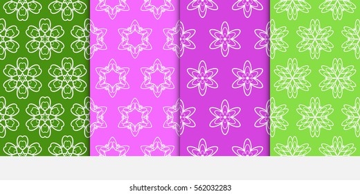 set of Lace seamless pattern. floral ornament. Creative Vector illustration. spring color. for design invitation, wallpaper, textile, decor, fabric