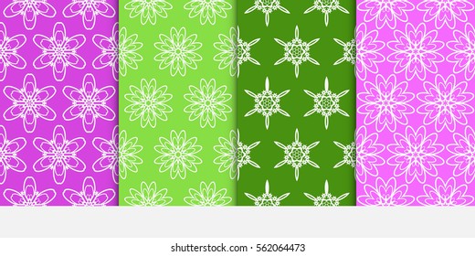 set of Lace seamless pattern. floral ornament. Creative Vector illustration. spring color. for design invitation, wallpaper, textile, decor, fabric