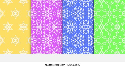 set of Lace seamless pattern with floral ornament. Creative Vector illustration. for design invitation, wallpaper, textile, decor, fabric