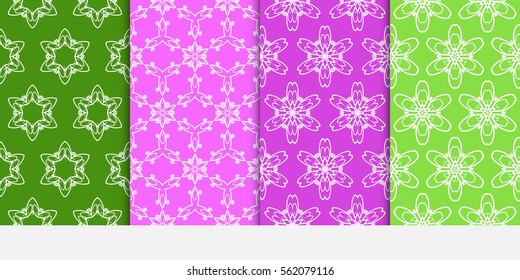 set of Lace seamless pattern. floral ornament. Creative Vector illustration. spring color. for design invitation, wallpaper, textile, decor, fabric