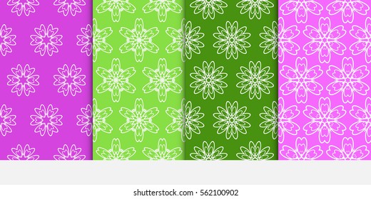 set of Lace seamless pattern. floral ornament. Creative Vector illustration. spring color. for design invitation, wallpaper, textile, decor, fabric