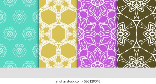 set of Lace seamless pattern. floral ornament. Creative Vector illustration. for design invitation, background, wallpaper