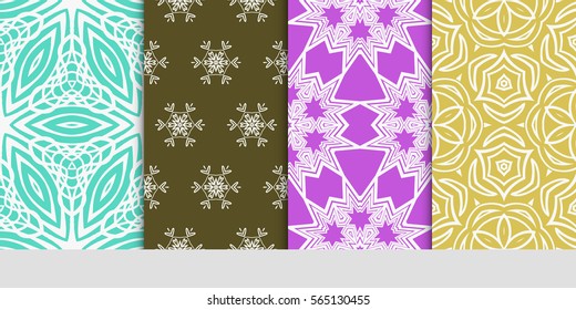 set of Lace seamless pattern. floral ornament. Creative Vector illustration. for design invitation, background, wallpaper