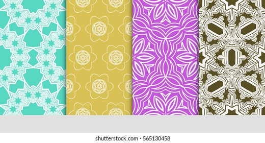 set of Lace seamless pattern. floral ornament. Creative Vector illustration. for design invitation, background, wallpaper