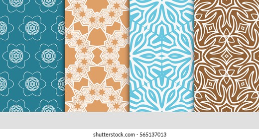 set of Lace seamless pattern. floral ornament. Creative Vector illustration. for design invitation, background, wallpaper