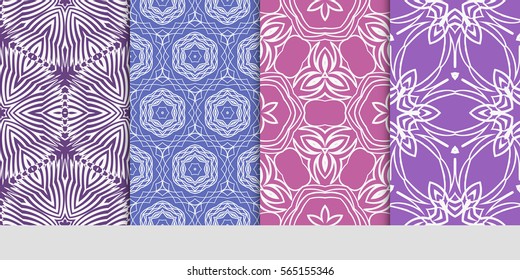 set of Lace seamless pattern. floral ornament. Creative Vector illustration. for design invitation, background, wallpaper