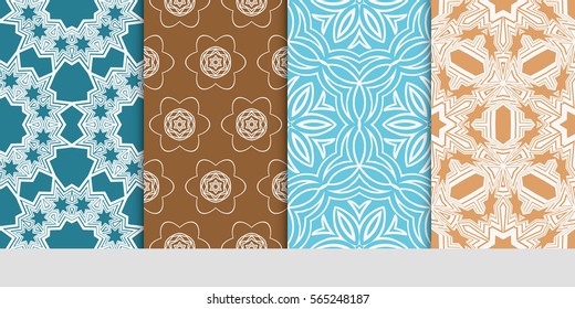 set of Lace seamless pattern. floral ornament. Creative Vector illustration. for design invitation, background, wallpaper