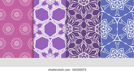 set of Lace seamless pattern. floral ornament. Creative Vector illustration. for design invitation, background, wallpaper