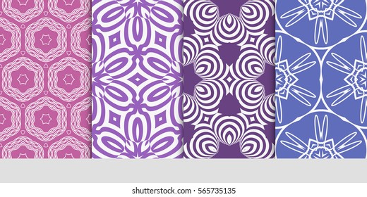 set of Lace seamless pattern. floral ornament. Creative Vector illustration. for design invitation, background, wallpaper