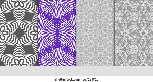 set of Lace seamless pattern with floral ornament. Creative Vector illustration. for design invitation, background, wallpaper