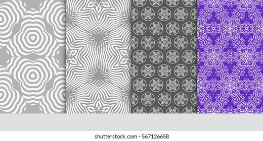 set of Lace seamless pattern with floral ornament. Creative Vector illustration. for design invitation, background, wallpaper