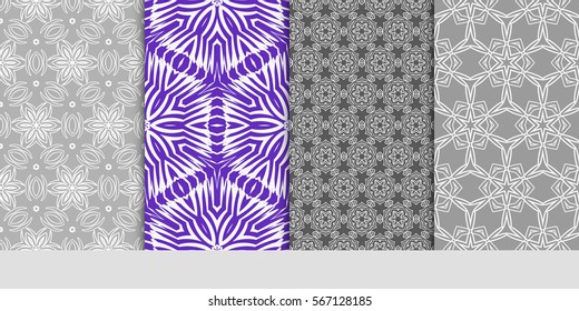 set of Lace seamless pattern with floral ornament. Creative Vector illustration. for design invitation, background, wallpaper