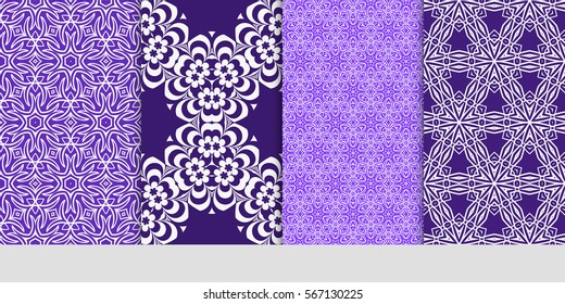set of Lace seamless pattern with floral ornament. Creative Vector illustration. for design invitation, background, wallpaper
