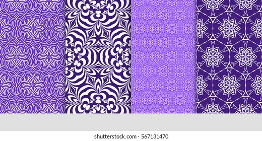 set of Lace seamless pattern with floral ornament. Creative Vector illustration. for design invitation, background, wallpaper