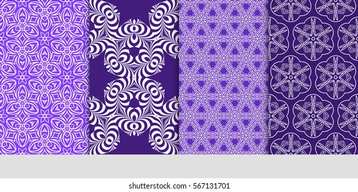 set of Lace seamless pattern with floral ornament. Creative Vector illustration. for design invitation, background, wallpaper