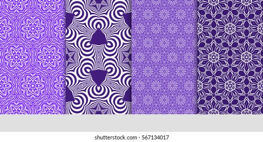 set of Lace seamless pattern with floral ornament. Creative Vector illustration. for design invitation, background, wallpaper