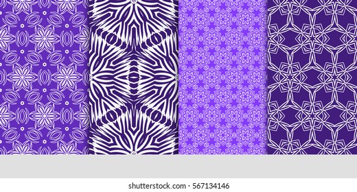 set of Lace seamless pattern with floral ornament. Creative Vector illustration. for design invitation, background, wallpaper