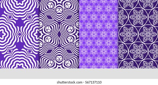 set of Lace seamless pattern with floral ornament. Creative Vector illustration. for design invitation, background, wallpaper