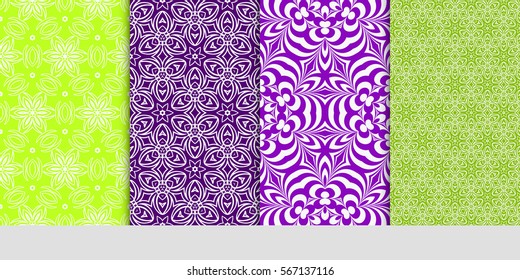 set of Lace seamless pattern. floral ornament. Creative Vector illustration. for design invitation, background, wallpaper