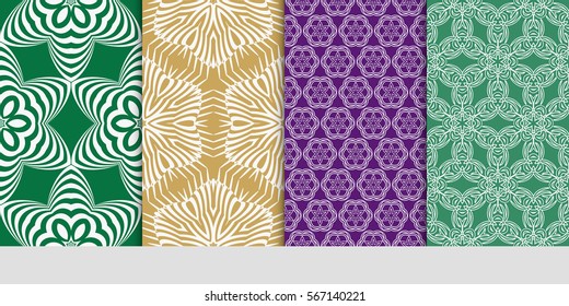 set of Lace seamless pattern with floral ornament. Creative Vector illustration. for design invitation, background, wallpaper