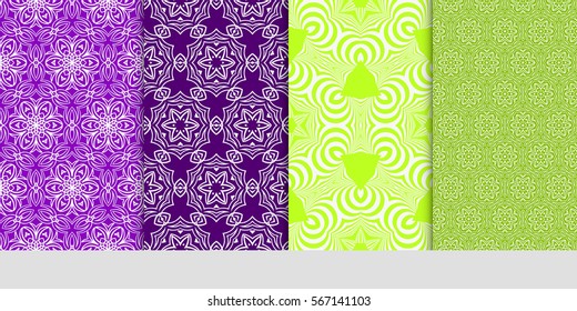 set of Lace seamless pattern. floral ornament. Creative Vector illustration. for design invitation, background, wallpaper