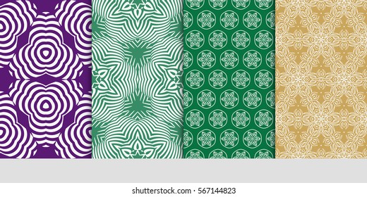 set of Lace seamless pattern with floral ornament. Creative Vector illustration. for design invitation, background, wallpaper