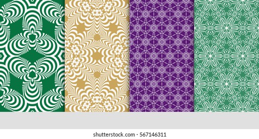 set of Lace seamless pattern with floral ornament. Creative Vector illustration. for design invitation, background, wallpaper