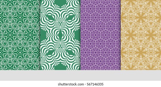 set of Lace seamless pattern with floral ornament. Creative Vector illustration. for design invitation, background, wallpaper