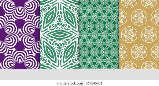 set of Lace seamless pattern with floral ornament. Creative Vector illustration. for design invitation, background, wallpaper