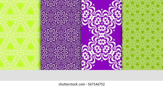 set of Lace seamless pattern. floral ornament. Creative Vector illustration. for design invitation, background, wallpaper