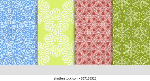 set of Lace seamless pattern with floral ornament. Creative Vector illustration. for design invitation, background, wallpaper