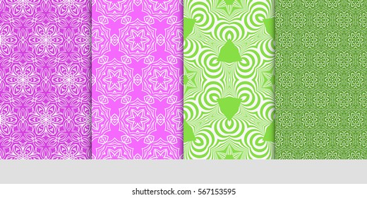 set of Lace seamless pattern. floral ornament. Creative Vector illustration. for design invitation, background, wallpaper