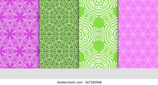 set of Lace seamless pattern. floral ornament. Creative Vector illustration. for design invitation, background, wallpaper