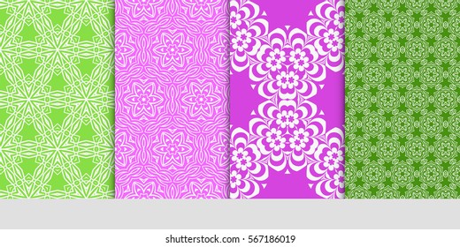 set of Lace seamless pattern. floral ornament. Creative Vector illustration. for design invitation, background, wallpaper