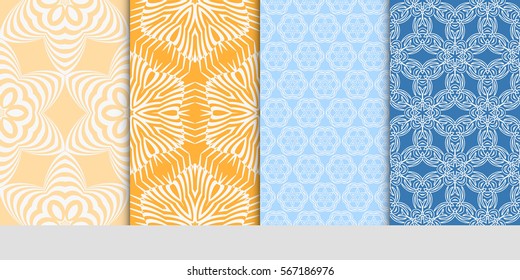 set of Lace seamless pattern with floral ornament. Creative Vector illustration. for design invitation, background, wallpaper